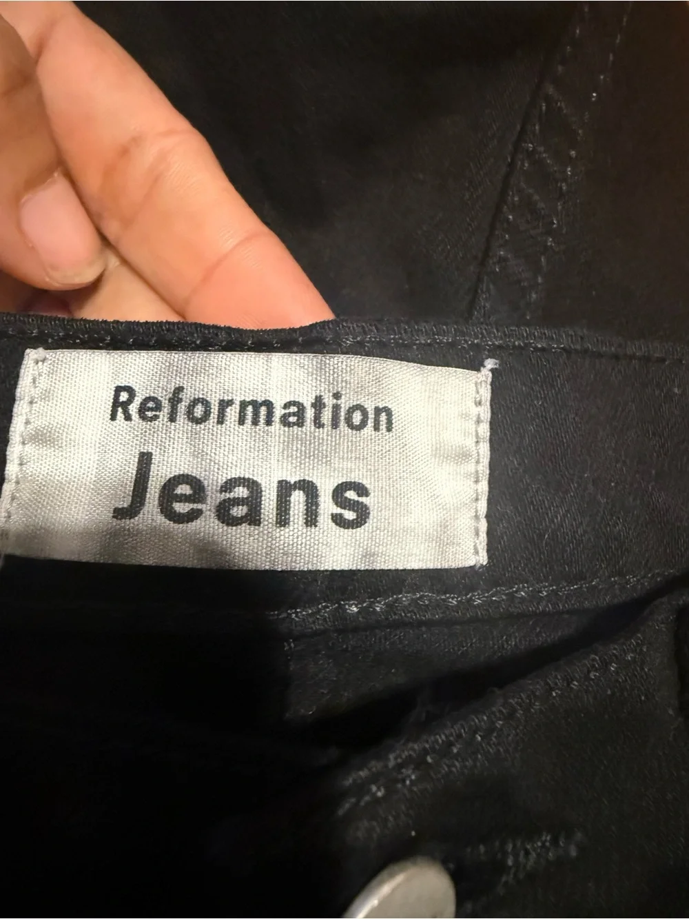 Reformation Black Straight-Leg Jeans